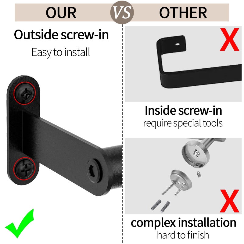 JUYSON Towel Bar for Bathroom 30 Inch Matte Black, Towel Racks for Bathroom Wall Mounted,Bathroom Accessories Stainless Steel Towel Rod Single Towel Holder Towel Hanger(Single Bar-Black, 30 in) - Image 5