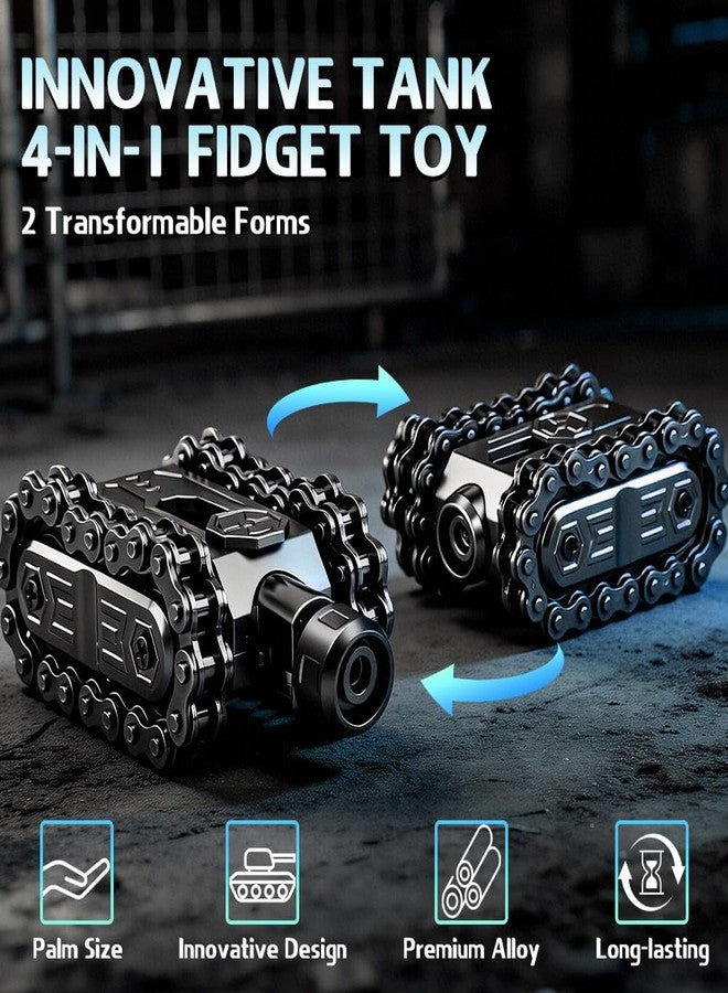 Dilabnba Cool Fidget Hand Roller Finger Slider Chain Spinner Toy Metal Fidget Clicker Sounds Tactile Feedback Sensory Toy for Stress Relief Focus Tool Men's Gadgets for Office Home Travel - Black - Image 2