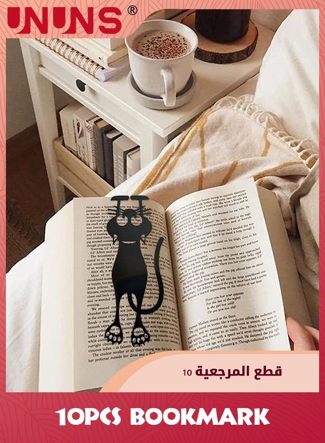UNUNS 10 Pack Curious Cat Bookmark,Cat Paw Bookmarks,Cute Animal Book Markers Set For Book Reading Lovers,Cat Book Page Markers,Funny Office School Supplies Gift - Image 3