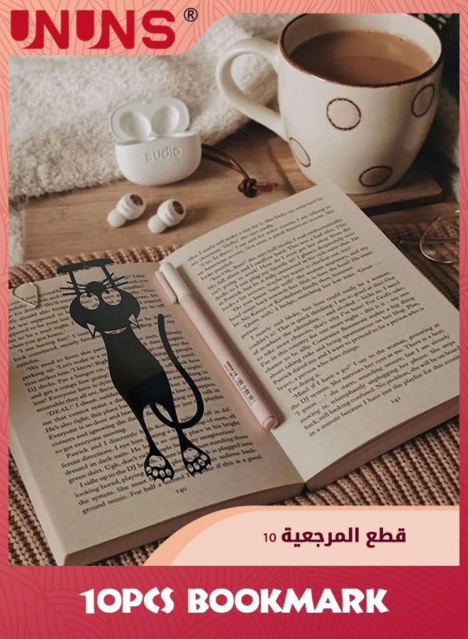 UNUNS 10 Pack Curious Cat Bookmark,Cat Paw Bookmarks,Cute Animal Book Markers Set For Book Reading Lovers,Cat Book Page Markers,Funny Office School Supplies Gift - Image 4