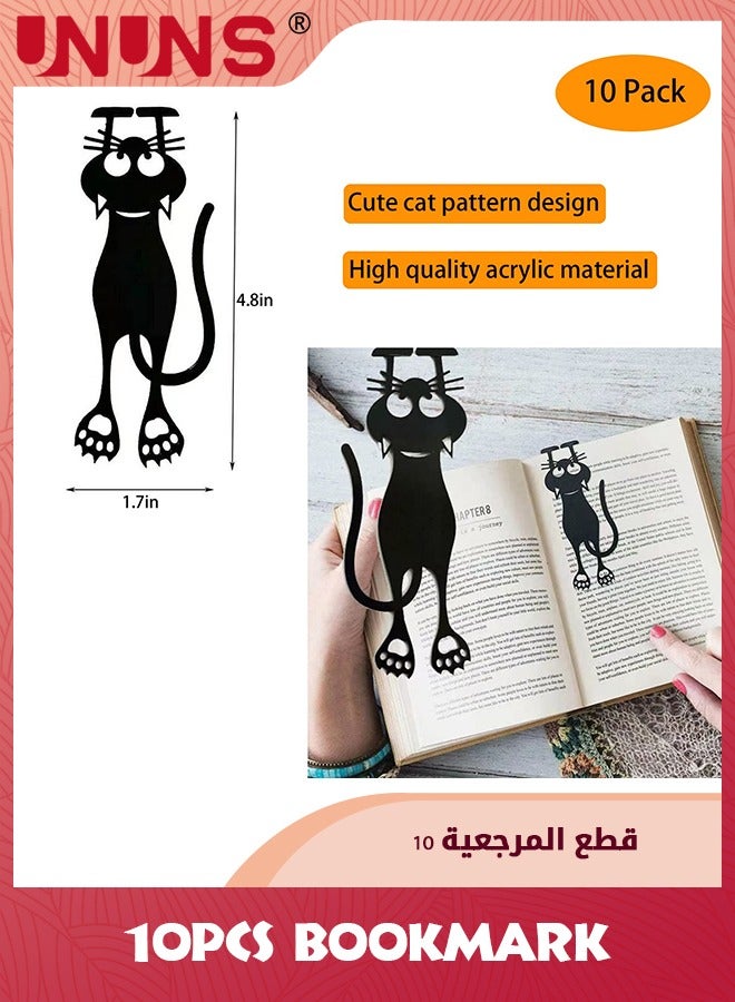 UNUNS 10 Pack Curious Cat Bookmark,Cat Paw Bookmarks,Cute Animal Book Markers Set For Book Reading Lovers,Cat Book Page Markers,Funny Office School Supplies Gift - Image 2