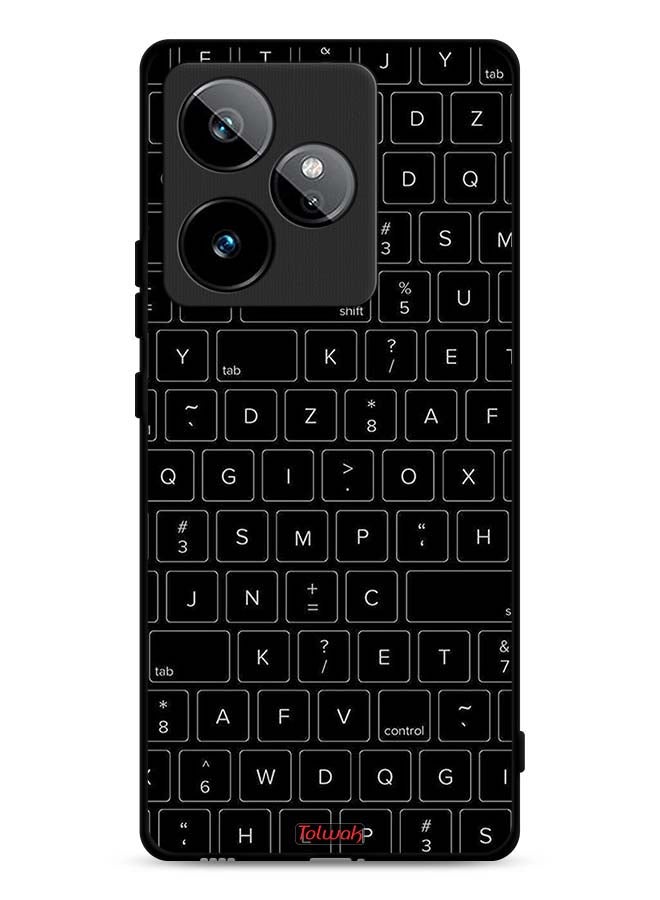 Tolwak Realme GT 7 5G Protective Case Cover Random Keyboard Keys Pattern