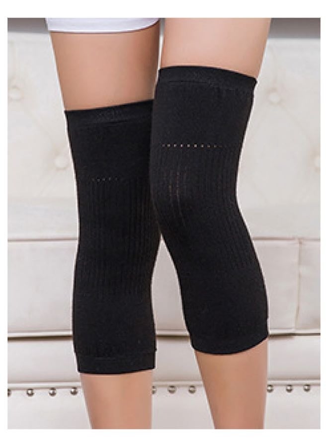 Generic 1-Pair Knit Cashmere Warm Supports Knee Brace Soft Comfortable Knee Sleeve Wrap Circulation Improvement Kneepad Leg Warmer Joint Band for Men and Women，Applicable population weight: 50-80KG  - Image 1