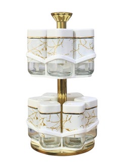 Happy Home 2-Tier Revolving Spice Stand 12 Pieces Spice Jar  - Image 1