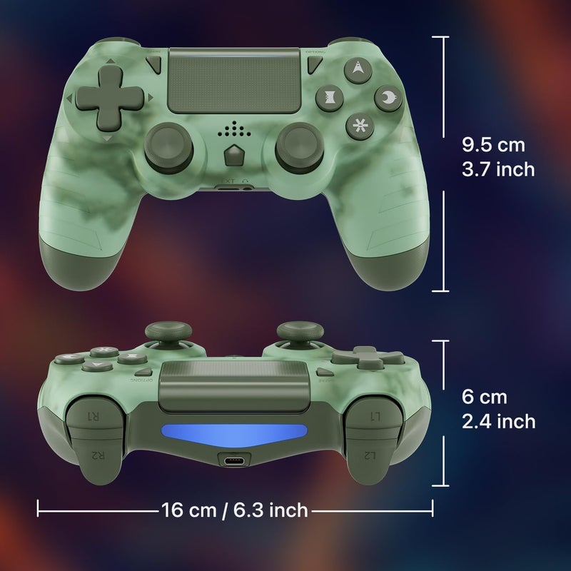 ISHAKO Controller for PS4, Wireless Controller 2 Pack for Sony PlayStation 4/Slim/Pro, Remote Control with Double Vibration/6-Axis Motion Sensor/Speaker/3.5mm Audio Jack/Touch Pad/800mAh Battery - Image 2