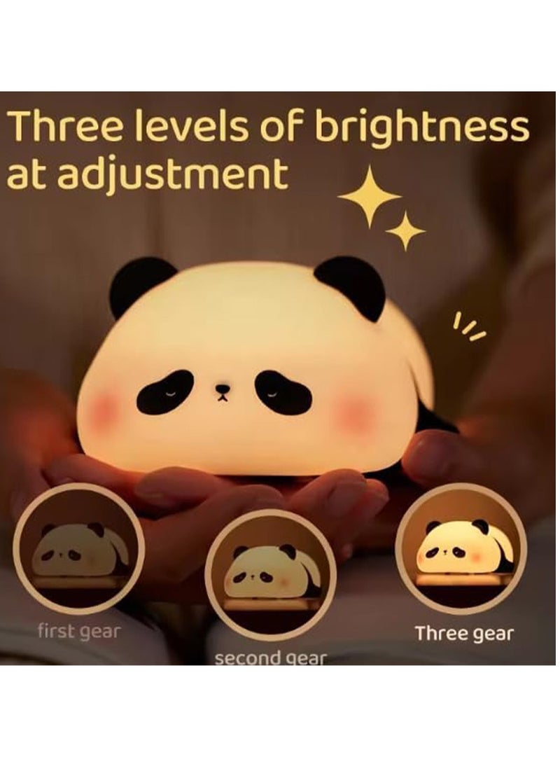 Cute Panda Night Light Small Animal Night Light Small Animal Glow Light LED Soft Novelty Animal Silicone Night Light Three-level light adjustable bedroom nursery nursing portable light Rechargeable touch bedside lamp Cute Gifts Fun room décor Boys  Girls Gifts (panda) - Image 5