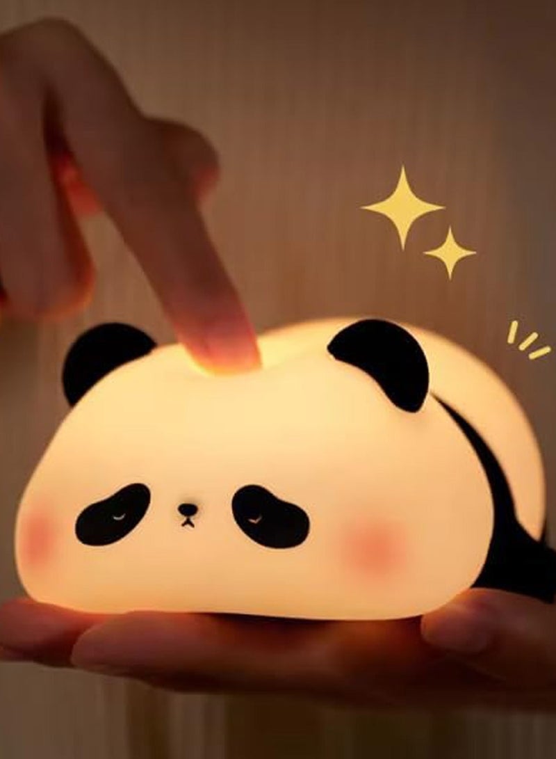 Cute Panda Night Light Small Animal Night Light Small Animal Glow Light LED Soft Novelty Animal Silicone Night Light Three-level light adjustable bedroom nursery nursing portable light Rechargeable touch bedside lamp Cute Gifts Fun room décor Boys  Girls Gifts (panda) - Image 2