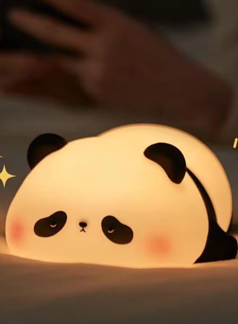 Cute Panda Night Light Small Animal Night Light Small Animal Glow Light LED Soft Novelty Animal Silicone Night Light Three-level light adjustable bedroom nursery nursing portable light Rechargeable touch bedside lamp Cute Gifts Fun room décor Boys  Girls Gifts (panda) - Image 1