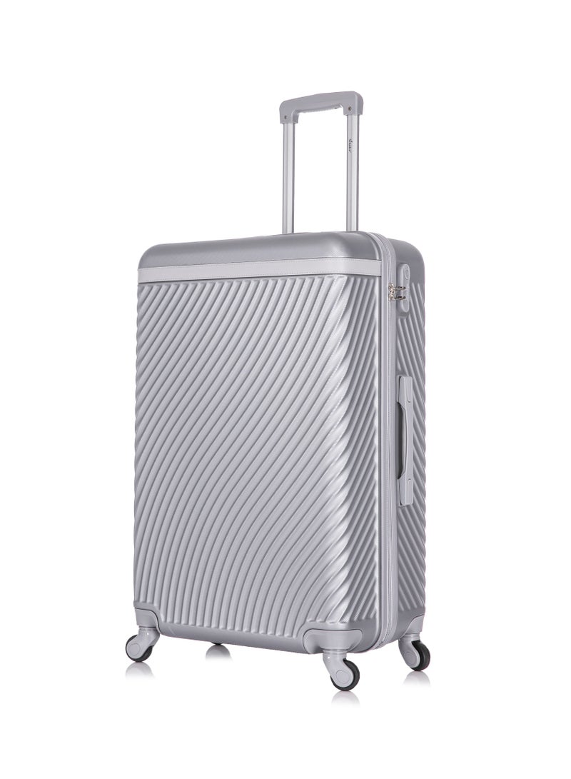 SENATOR Hard Case Travel Bag Luggage Trolley For Unisex ABS Lightweight Suitcase with 4 Spinner Wheels KH1065 Silver White - Image 1
