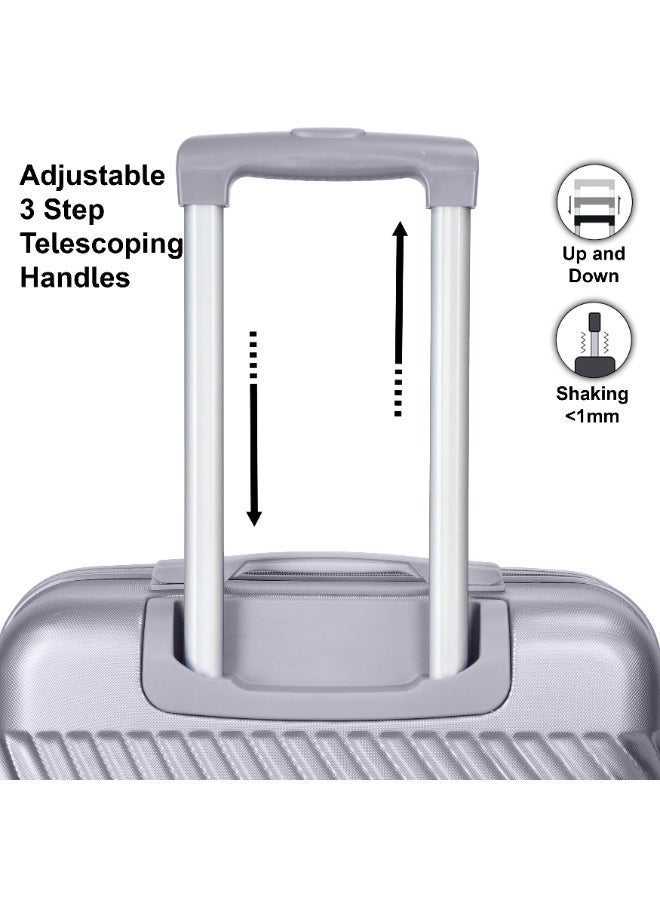 SENATOR Hard Case Travel Bag Luggage Trolley For Unisex ABS Lightweight Suitcase with 4 Spinner Wheels KH1065 Silver White - Image 5