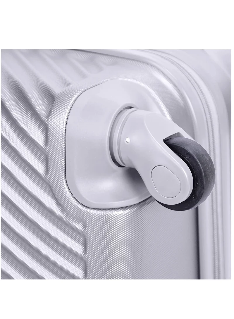 Senator  Hard Case Travel Bag Luggage Trolley For Unisex ABS Lightweight Suitcase with 4 Spinner Wheels KH1065 Silver White  | Best Price UAE