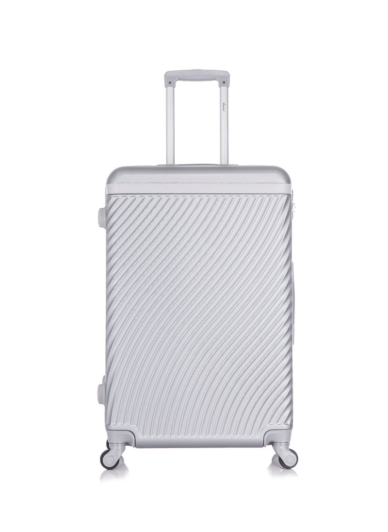 SENATOR Hard Case Travel Bag Luggage Trolley For Unisex ABS Lightweight Suitcase with 4 Spinner Wheels KH1065 Silver White  - Image 2