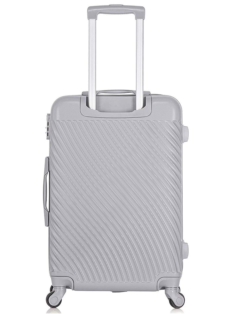 SENATOR Hard Case Travel Bag Luggage Trolley For Unisex ABS Lightweight Suitcase with 4 Spinner Wheels KH1065 Silver White  - Image 4
