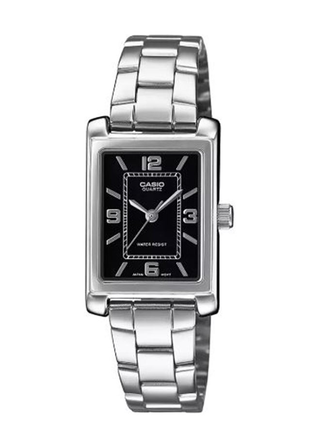 CASIO ساعة يد مستطيلة الشكل بسوار من الفولاذ المقاوم للصدأ LTP-1234DD-1ADF - Image 1