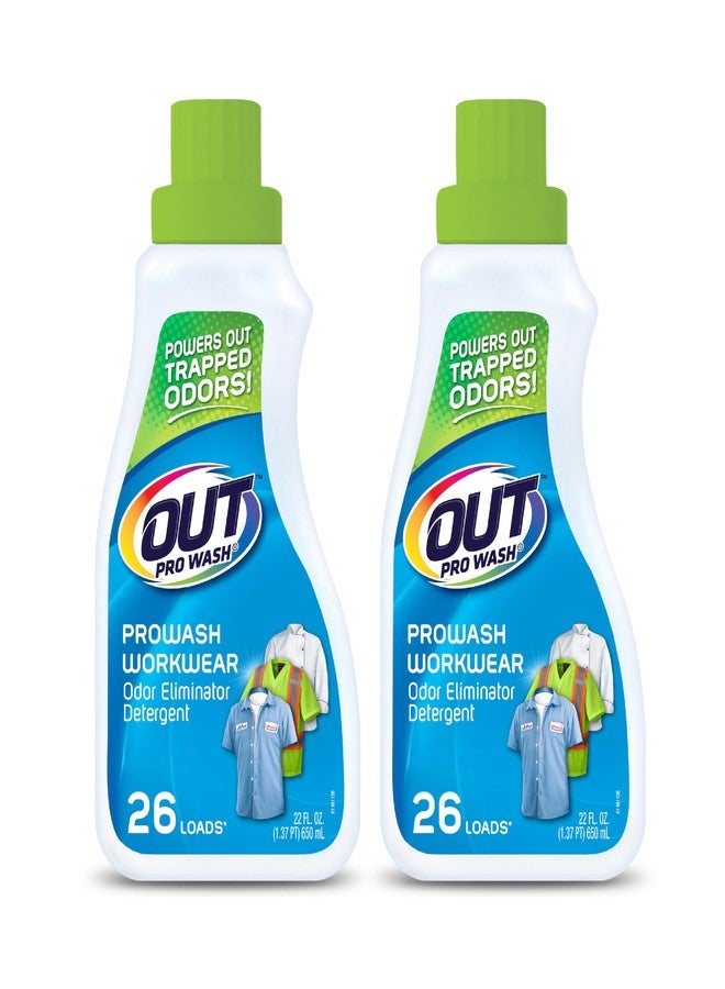 أوت مزيل بقع الملابس من OUT ProWash، منظف غسيل ومزيل للروائح، رائع لملابس العمل والزي الرسمي والملابس الرياضية والمزيد، صنع في الولايات المتحدة الأمريكية، زجاجة 22 أونصة، عبوة من قطعتين - Image 1