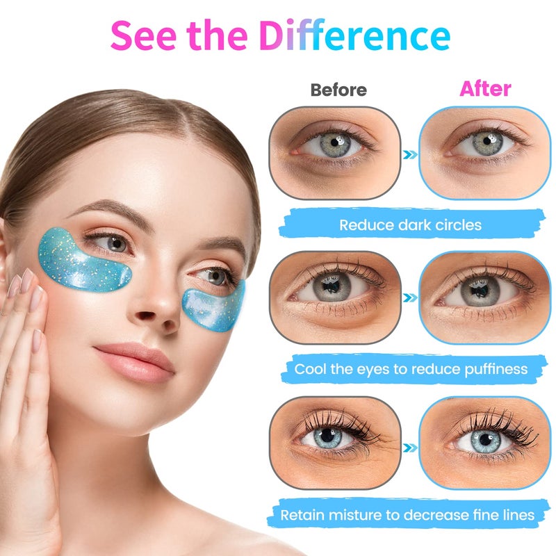 Onespring Under Eye Patches (24 Pairs) - Eye Gel Pads for Wrinkles, Puffy Eyes, Dark Circles, Eye Bags, Natural Collagen Eye Gels Pads, Under Eye Mask Patches for Refreshing, Revitalizing - Image 2