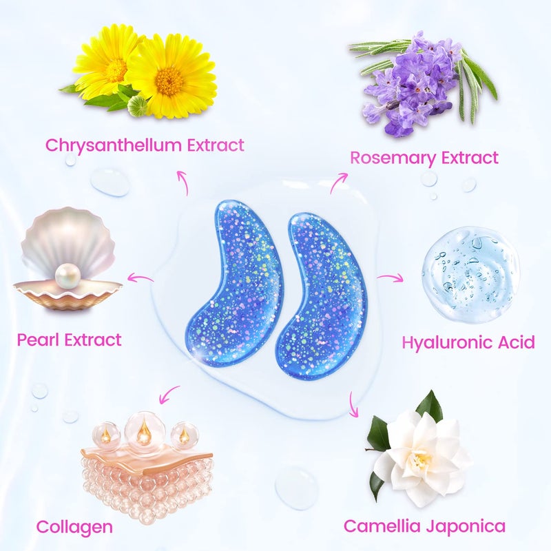 Onespring Under Eye Patches (24 Pairs) - Eye Gel Pads for Wrinkles, Puffy Eyes, Dark Circles, Eye Bags, Natural Collagen Eye Gels Pads, Under Eye Mask Patches for Refreshing, Revitalizing - Image 3