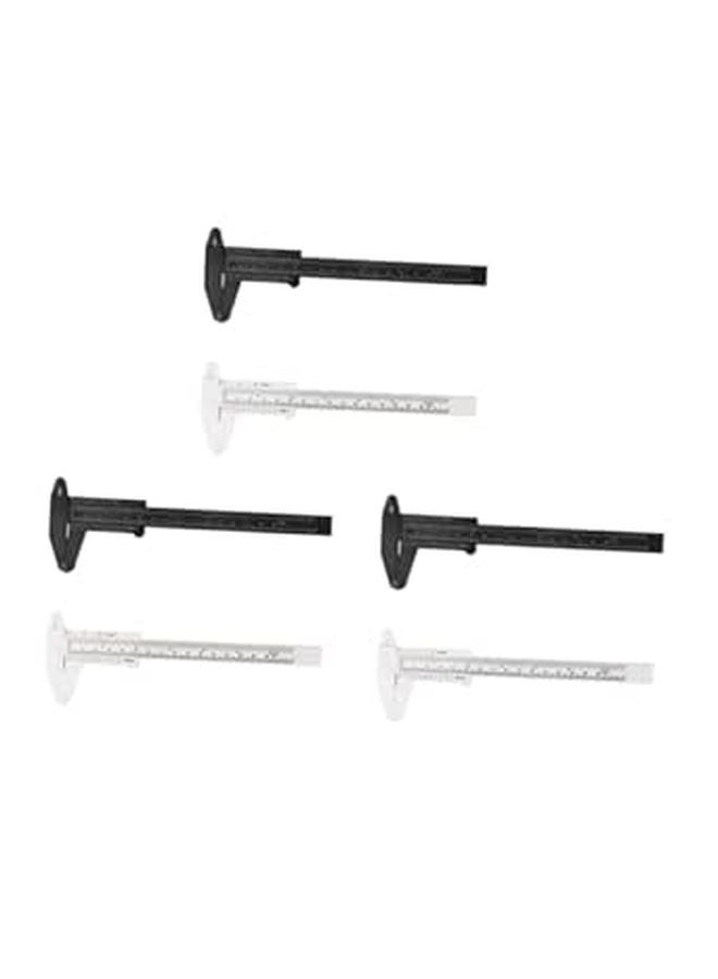 6pcs Mini Plastic Precision Caliper Set 3 White 3 Black Portable Measuring Tool - Image 1