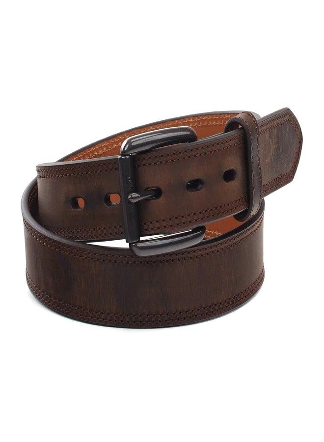 ARIAT Men's Double-Stitched Leather Roller Buckle Western Belt, Brown, 36 - Image 2