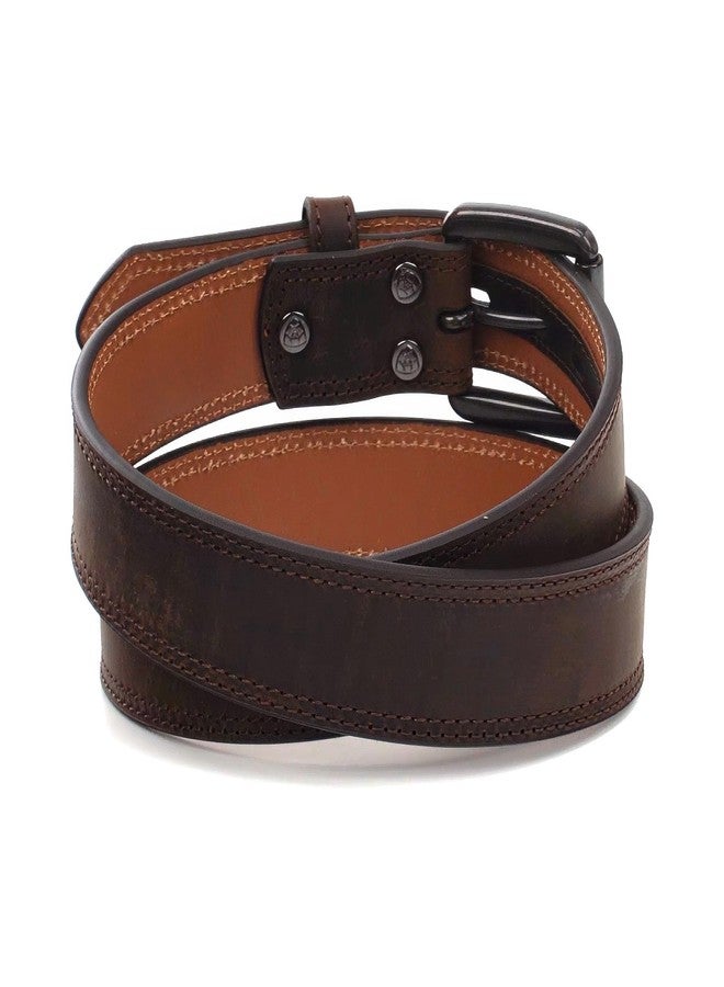 ARIAT Men's Double-Stitched Leather Roller Buckle Western Belt, Brown, 36 - Image 3