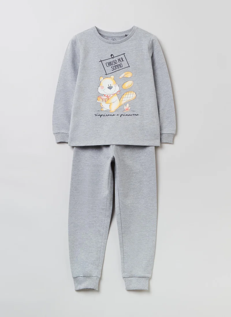 او في اس Ovs Girls Cartoon Print Pyjama Set