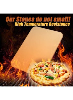 Premify Pizza Stone Set For Oven And Grill, Large 15 X 12 Inches Square Ceramic Pizza Grilling Stone Oven Baking Stone With Serving Rack  - Image 3