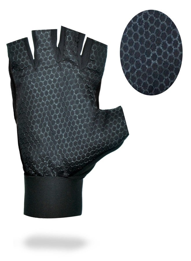 ZaySoo Nylon Tactical Leather Gym Gloves for Professional Weightlifting, Fitness Training and Workout | with Half-Finger Length, Wrist Wrap for Protection | and Tactical Thumb - Black - Image 4