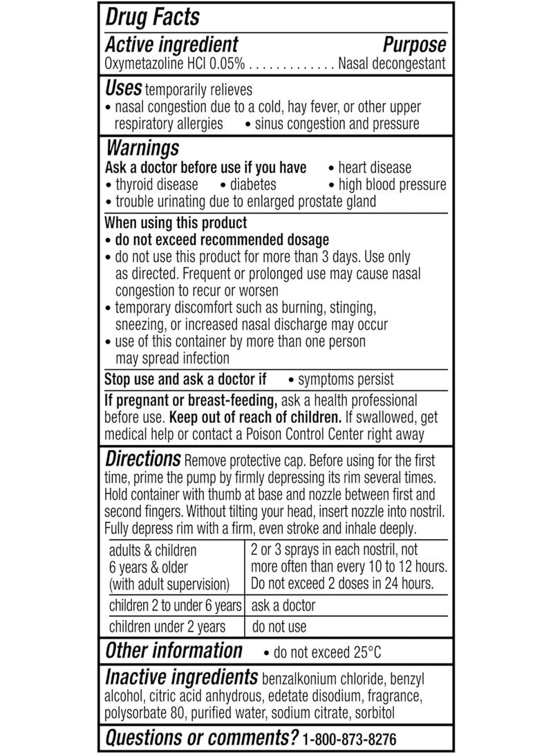Vicks Sinex Nasal Spray Original Ultra Fine Mist Nose Cold, Allergy - Image 4