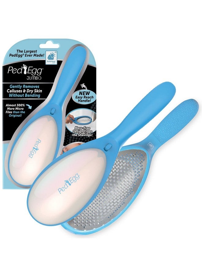 Ped Egg PedEgg Jumbo As Seen On TV, Gently Removes Calluses & Dry Skin Without Bending for Smooth, Soft Feet, Easy Reach Handle, Mess-Free, 300% More Microfiles Than Original, Reach Your Feet with Ease  - Image 1