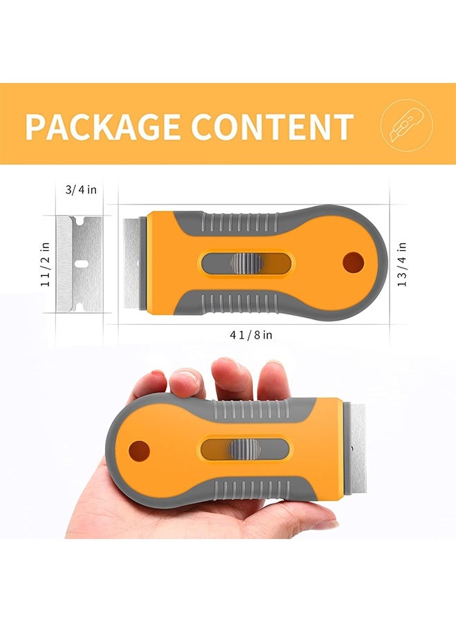 RedMapleTEK Cleaning Scraper, Multi-Surface Cleaning Tool for Glass, Ceramic Cooktops, Ovens, Glass Top Stoves and Removes Burned-On Food, Tough Stains, Dirt, Stickers, and Paint (20 Extra Blades) - Image 3