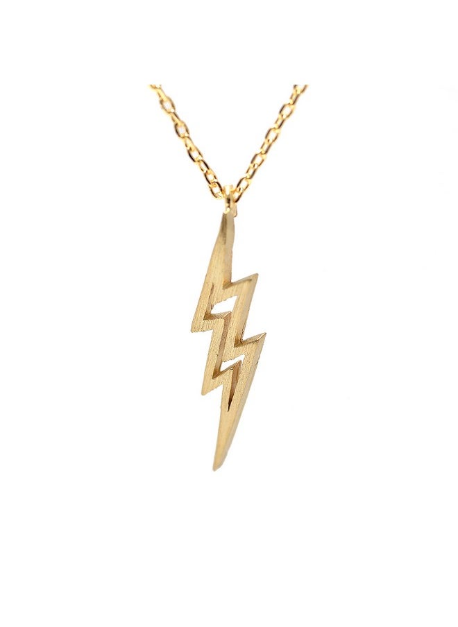 Handcrafted Brushed Metal Lightning Bolt Necklace Gold - pzsku/ZA398580DA79C33E95140Z/45/_/1733731304/8ccb518a-e16f-4e92-af90-a9d83116fdcc