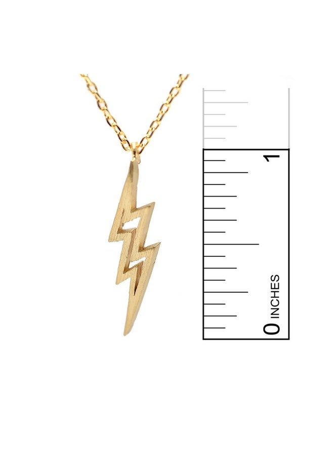 Handcrafted Brushed Metal Lightning Bolt Necklace Gold - pzsku/ZA398580DA79C33E95140Z/45/_/1733731307/7b2980ec-a545-4c87-bbdf-adcf555d1fc8