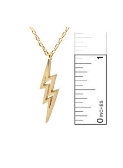 SpinningDaisy Handcrafted Brushed Metal Lightning Bolt Necklace Gold  - Image 5