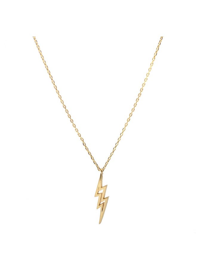 Handcrafted Brushed Metal Lightning Bolt Necklace Gold - pzsku/ZA398580DA79C33E95140Z/45/_/1733731308/2caee23b-e049-4854-8a7e-085782684446