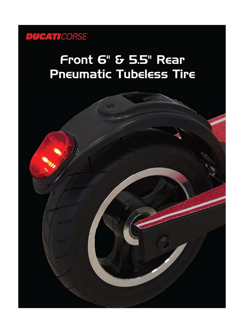 Ducati Air Black, Lightest And Foldable E-Scooter, Quick Charge in 5Hrs, Speed With 20Km/hr & Range up to 15 Km, 6 inch Solid Tires Dual Brakes, Front Suspension-For kids And Teens - Image 3