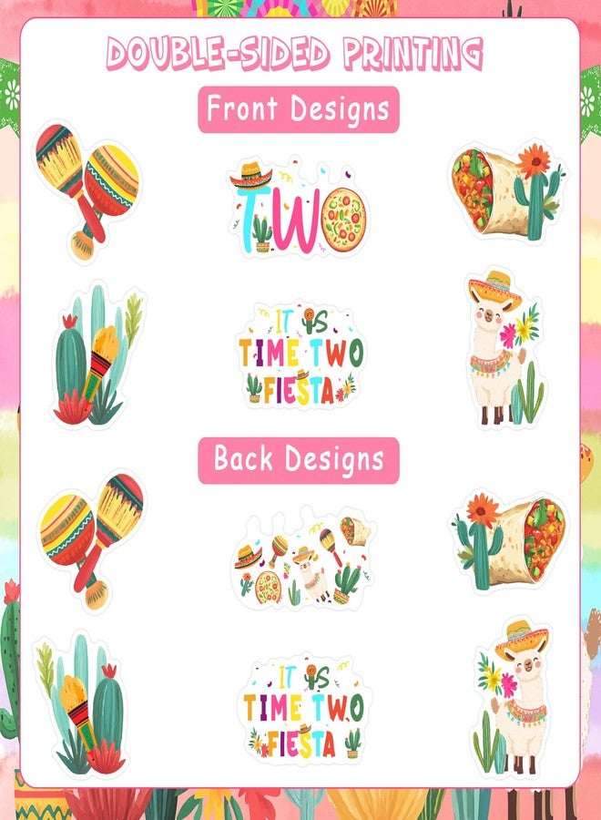 Balterever Taco Twosday Birthday Party Decoration 24PCS It is Time Two Fiesta Birthday Cupcake Toppers Mexican Bday Party Decorations for Fiesta 2nd Bday Cinco De Mayo Party Supplies - Image 5