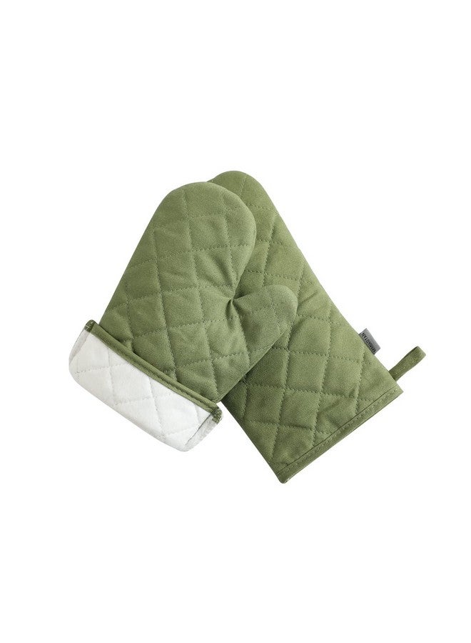 M MIAOYAN Oven Mitts and Pot Holders 4 pcs Set,High Heat Resistant 500 Degree Extra Thicken Long Kitchen Cotton Oven Glove for Cooking (12 Inch,Green) - Image 4