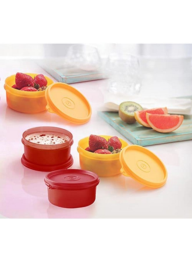 Tupperware Tropical Twin Lunch Box Bowl Air Tight Container, Plastic, Pack Of 4 Sets,Multicolor - Image 2