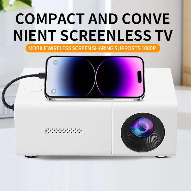 Mini Portable Projector, Full HD 1920x1080 Support Movie Projector with 120 Inch Big Screen, 6000LM Brightness, Auto Keystone Correction, for Gatherings,Camping, (US) - Image 2