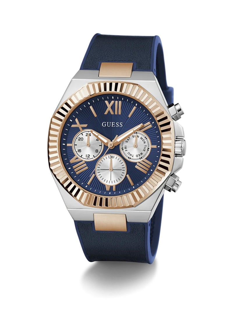 GUESS Equity Men’s Blue Dial Quartz Analog Stainless Steel Case Watch GW0791G2 - 44mm - Image 5