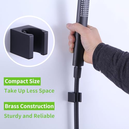 Angle Simple Shower Wand Holder, Brass Shower Head Hanger, Sprayer Nozzle Handle Bracket, Matte Black - Image 4