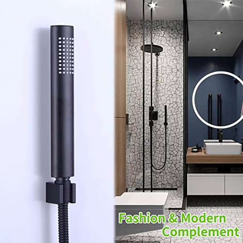 Angle Simple Shower Wand Holder, Brass Shower Head Hanger, Sprayer Nozzle Handle Bracket, Matte Black - Image 3