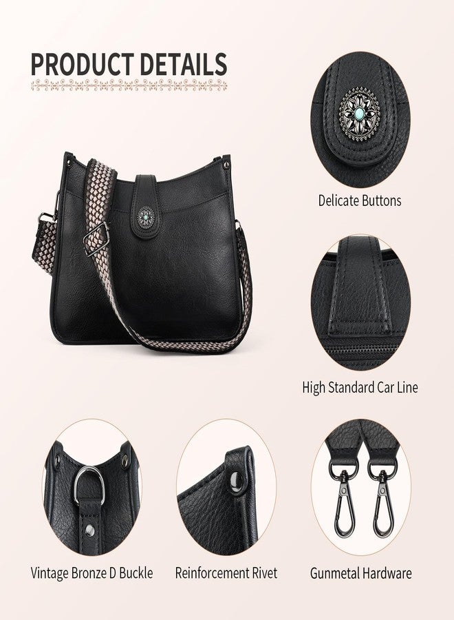APHISON Crossbody Bags For Women Trendy, Vegan Leather Hobo Handbags Crossbody Purses Shoulder Bucket Bag with 2 Strap Black - Image 5