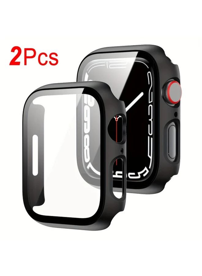 2 Pack Black Protective Case With Tempered Glass For Apple Watch 41mm - Image 2