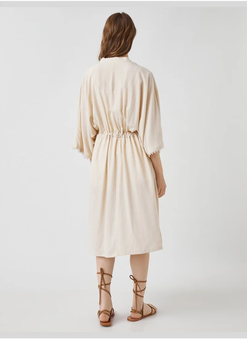 KOTON Short Sleeve Kimono Tie Detail