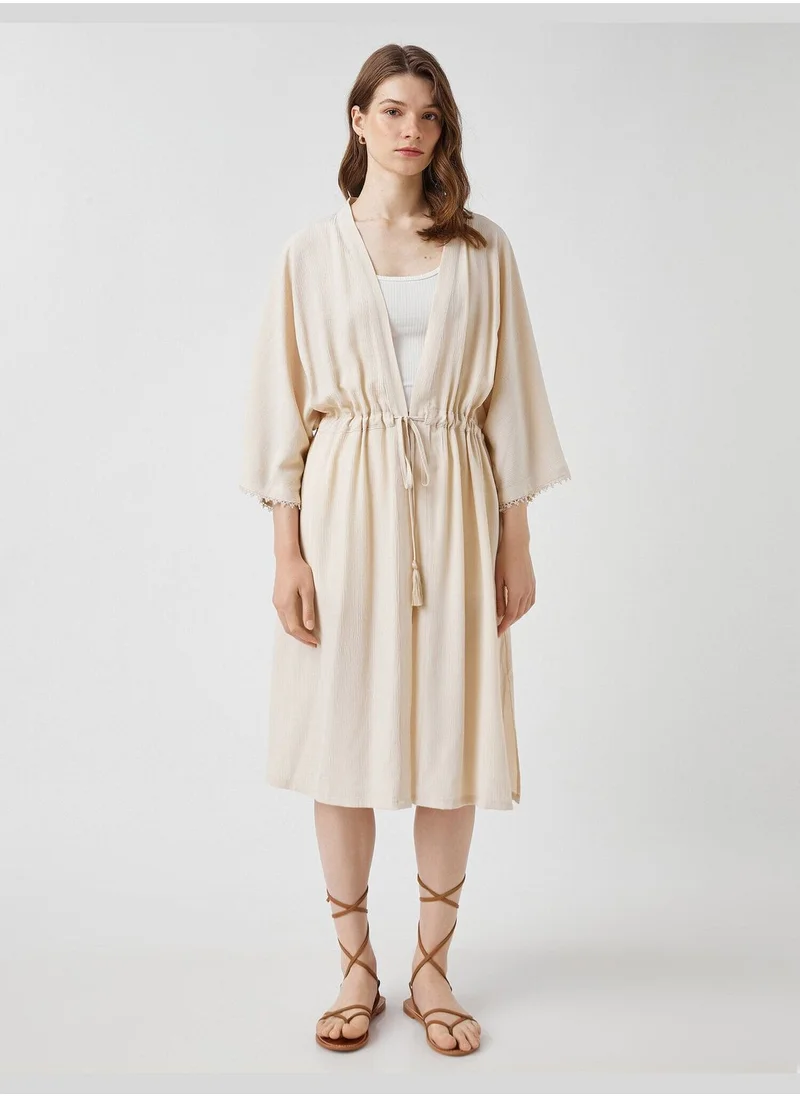 KOTON Short Sleeve Kimono Tie Detail