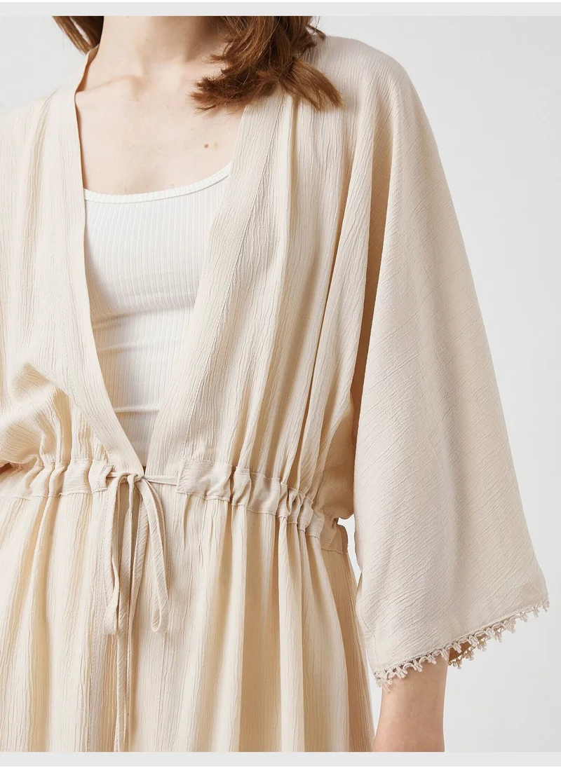 KOTON Short Sleeve Kimono Tie Detail