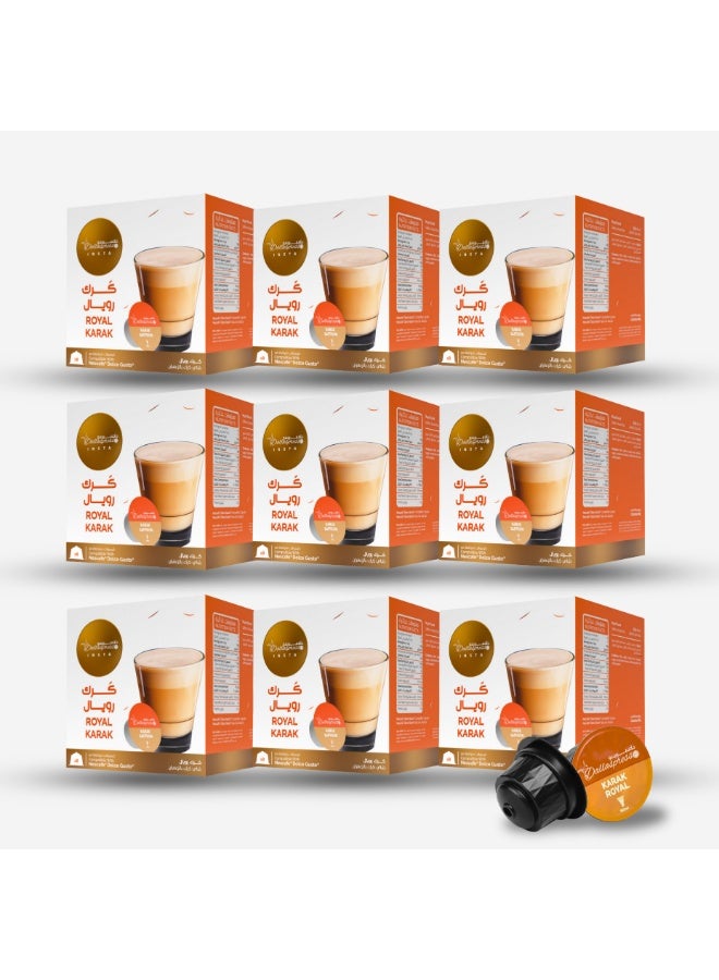 Dallaspresso Royal Karak Capsules – Saffron Chai Latte, Dolce Gusto Compatible, 72 Capsules ,Pack of 9 - Image 1
