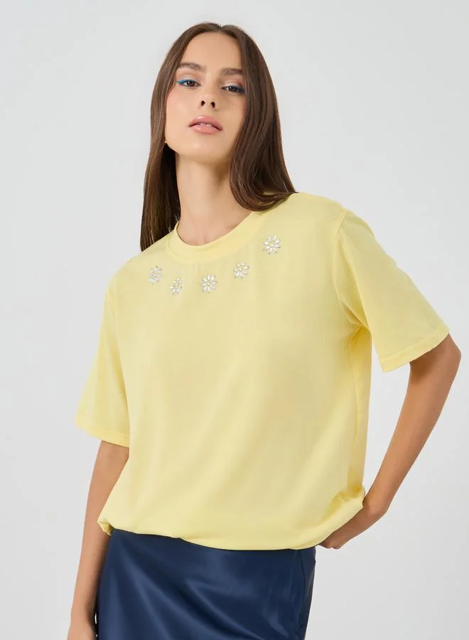 Take Two Take Two Embellished Oversized T-Shirt