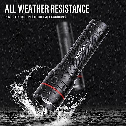 RECHOO Rechargeable Flashlights High Lumens, G1000 Super Bright Flash Light, Small Zoomable Led Flashlight with 3 Lighting Modes, Portable Tactical Flashlights for Camping (Battery Included) - Image 5